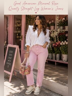 NWT Good American Mineral Rose Quartz Straight-Leg Women’s Jeans